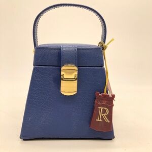 Rowallan of Scotland Blue Leather Jewelry Box Travel Case New w/ Tags